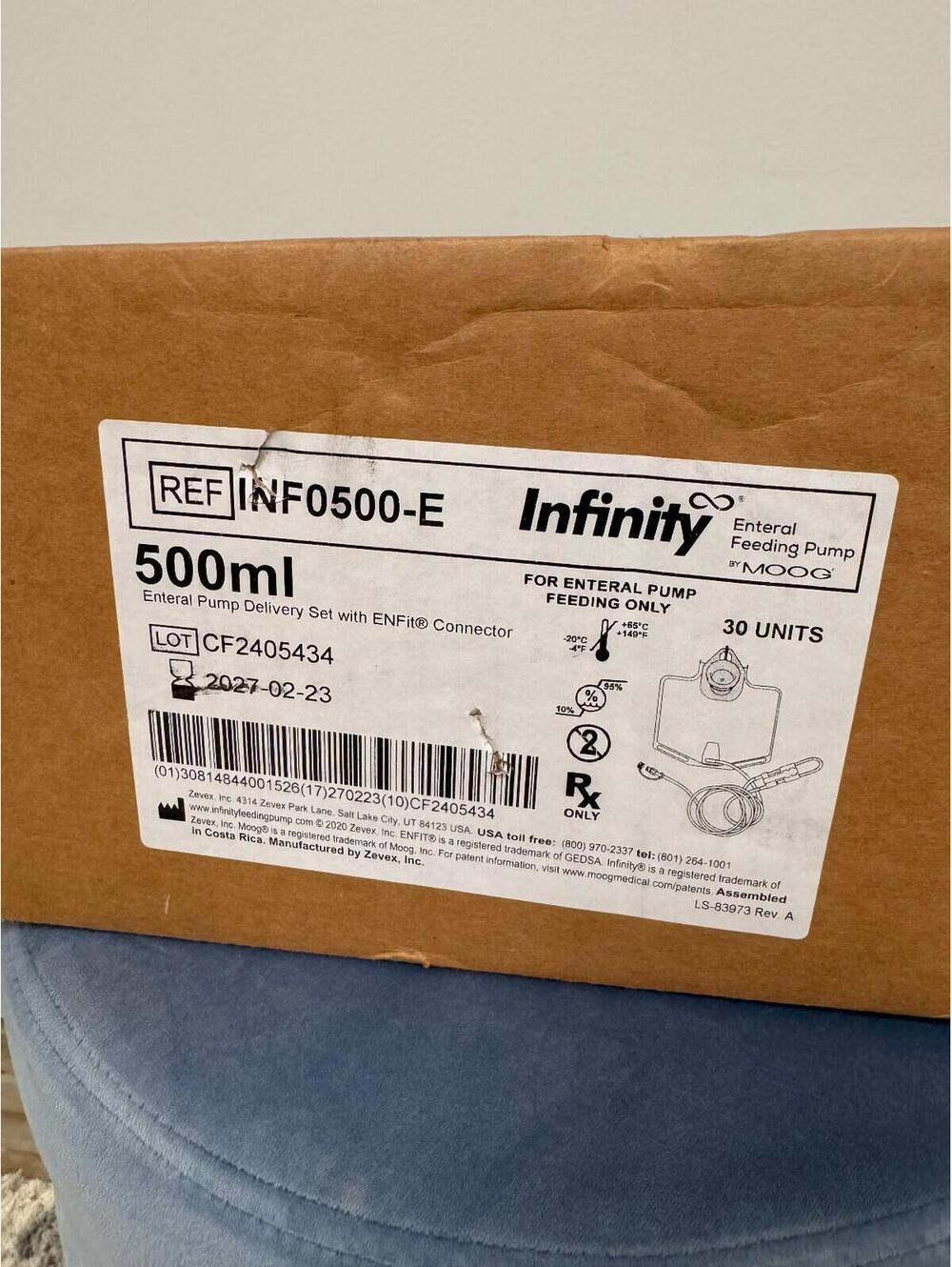 Infinity Enteral Feeding Pump Delivery INF0500-E 500mL ENFit Connector 30 Units